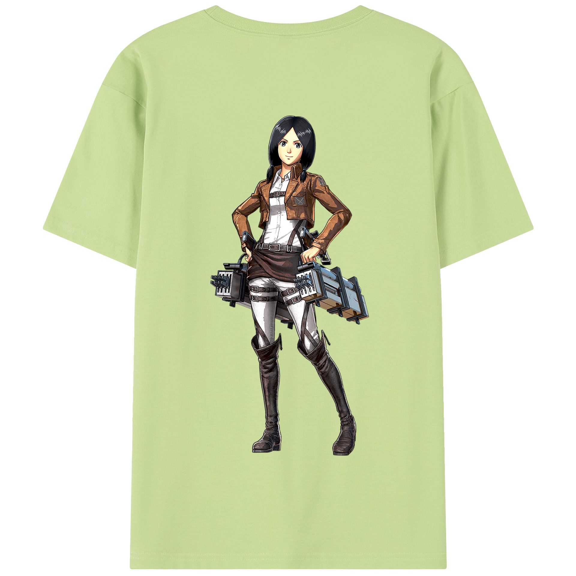 （画像用） 進撃の巨人 ミカサ·アッカーマン Attack on Titan Mikasa Ackerman 綿100％半袖Tシャツ（背面プリント）